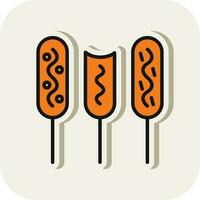 Corn dog Vector Icon Design