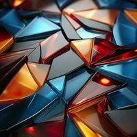 Colorful 3D Geometric Abstract Glossy Matte Multiple Shaped Elegant Background Wallpaper AI Generated photo