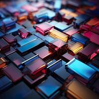 Colorful 3D Geometric Abstract Glossy Matte Multiple Shaped Elegant Background Wallpaper photo