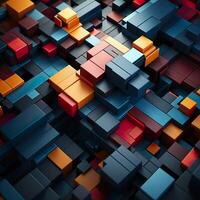 3d Rendered Colorful Glossy and Matte Ultra HD Geometric Background Wallpaper photo