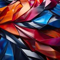 3d Rendered Colorful Glossy and Matte Ultra HD Geometric Background Wallpaper AI Generated photo