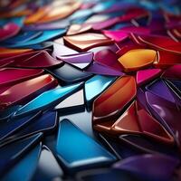 Colorful 3D Geometric Abstract Glossy Matte Multiple Shaped Elegant Background Wallpaper AI Generated photo