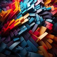 Colorful 3D Geometric Abstract Glossy Matte Multiple Shaped Elegant Background Wallpaper photo