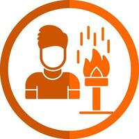 diseño de icono de vector de hombre comedor de fuego