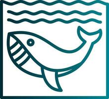 Whale in Water Vector Icon Design