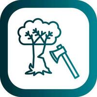 Tree cutting Vector Icon Design