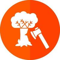 Tree cutting Vector Icon Design