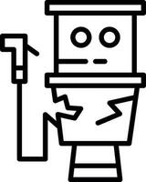 Damage Toilet Vector Icon Design