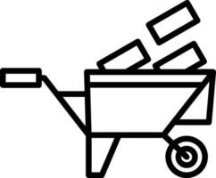 Wheelbarrow Vector Icon Design