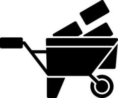 Wheelbarrow Vector Icon Design