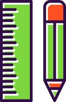 Ruler and pencil Vector Icon Design