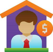 Estate Agent Vector Icon Design