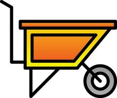 Wheelbarrow Vector Icon Design