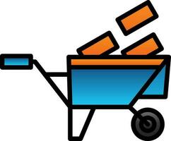 Wheelbarrow Vector Icon Design