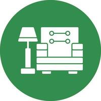 Armchair With Lamp Vector Icon Design