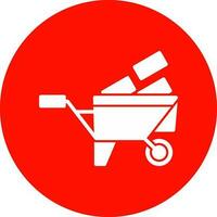 Wheelbarrow Vector Icon Design