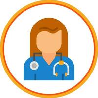 mujer médico vector icono diseño