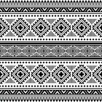 Seamless ethnic pattern. Vector illustration in Navajo and Aztec tribal style. Geometric abstract texture design for fabric print. Black and white colors.