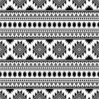 sin costura tribal modelo con geométrico ornamento antecedentes diseño para textil. gente ilustración modelo con azteca y navajo estilo. étnico impresión. negro y blanco colores. vector