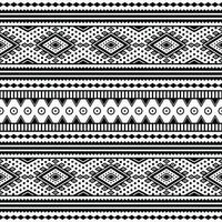 Aztec and Navajo tribal vector illustration. Seamless ethnic pattern design print for textile. Black and white colors.