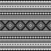 Seamless geometric backdrop with tribal Aztec and Navajo motifs. Ethnic contemporary pattern. Black and white colors. Design for template, fabric, weave, cover, carpet, tile, accessory. vector