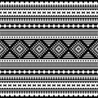 Seamless geometric backdrop with tribal Aztec and Navajo motifs. Ethnic contemporary pattern. Black and white colors. Design for template, fabric, weave, cover, carpet, tile, accessory. vector