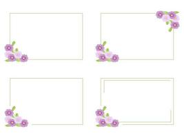Set of frames with watercolor flower vector