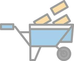 Wheelbarrow Vector Icon Design