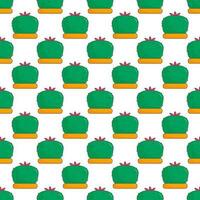 cactus needle pot green yellow pattern textile vector