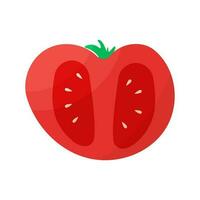 tomate rojo pedazo vegetal comida icono elemento vector