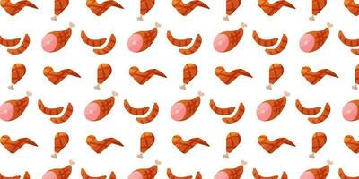 meat bbq grill fry kitchen pattern background vector