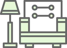 Armchair With Lamp Vector Icon Design