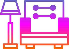 Armchair With Lamp Vector Icon Design