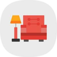 Armchair With Lamp Vector Icon Design