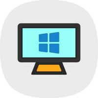 Desktop Monitor Vector Icon Design