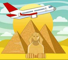 ancient egyptian and pyramids cartoon vector