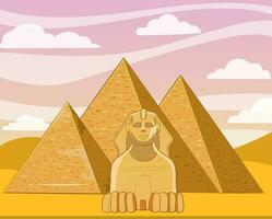 ancient egyptian and pyramids cartoon vector