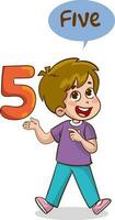 teaching numbers to children five vector