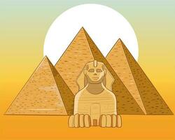 ancient egyptian and pyramids cartoon vector