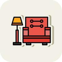 Armchair With Lamp Vector Icon Design