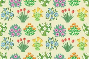 Abstract colorful floral vector pattern for fabric, textile, printing, wrapping paper, cover design. Cute colorful flat floral pattern.