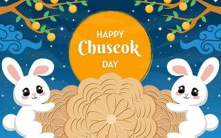 Happy Chuseok Day with Jade RabbitHappy Chuseok Day with Jade Rabbit vector