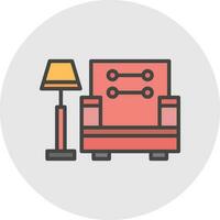 Armchair With Lamp Vector Icon Design