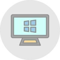 Desktop Monitor Vector Icon Design