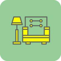 Armchair With Lamp Vector Icon Design