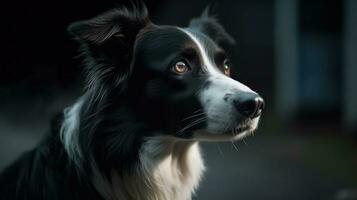 frontera collie, sus sorprendentes Saco marcado por rígido negro y blanco patrones foto