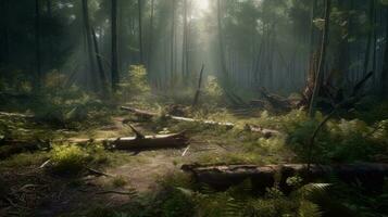 A forest recovering after a devastating insect infestation photo