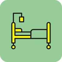 Hospital bed Vector Icon Design