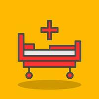 Hospital bed Vector Icon Design