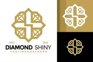 Letter S diamond jewelry logo design vector symbol icon illustration